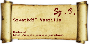 Szvatkó Vaszilia névjegykártya