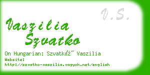 vaszilia szvatko business card
